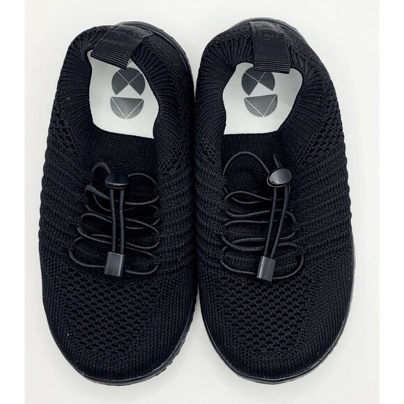 Black Lightweight Slip-On Athletic Shoes Girls Size 11Elastic Drawstring Closure - Picture 1 of 7